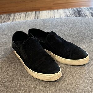 Vince Black Suede Slip-On Sneakers
